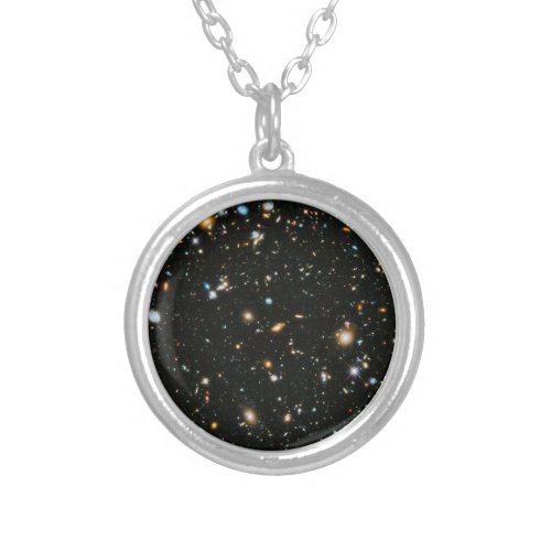 NASA Hubble Ultra Deep Field Galaxies Silver Plated Necklace