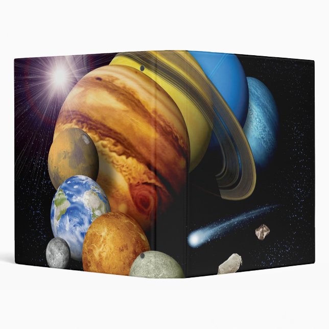 NASA JPL Solar System Planets Montage Space Photos 3 Ring Binder (Background)