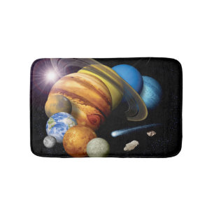 NASA JPL Solar System Planets Montage Space Photos Bathroom Mat