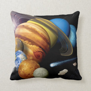 NASA JPL Solar System Planets Montage Space Photos Throw Pillow
