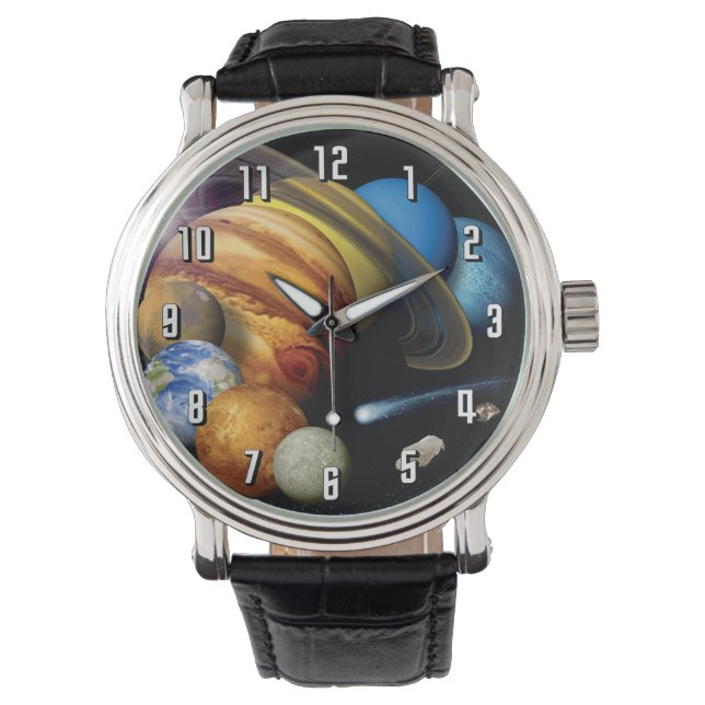 NASA JPL Solar System Planets Montage Space Photos Watch (Front)