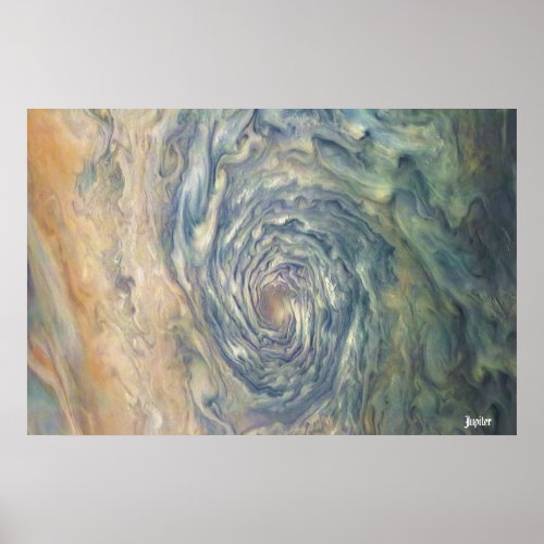 NASA  Juno  Jupiter  Storm Clouds  Poster