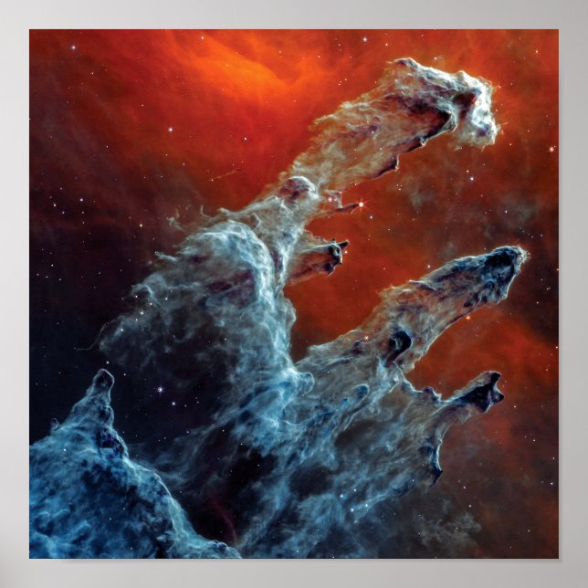 NASA JWST Pillars of Creation Mid Infrared Poster (Front)