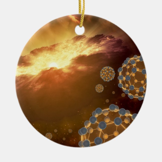 NASA Largest Molecule Buckyballs Ceramic Ornament (Front)