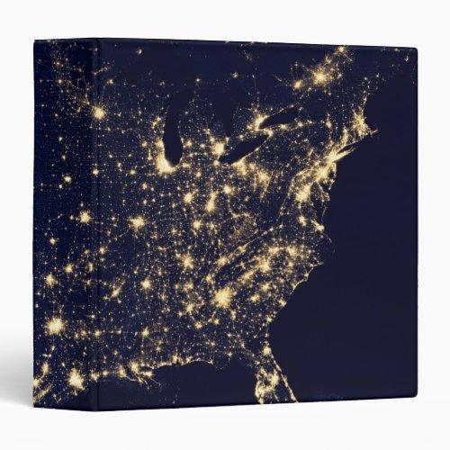 Nasa Lights from Space USA 3 Ring Binder