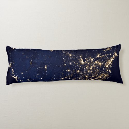 Nasa Lights from Space USA Body Pillow