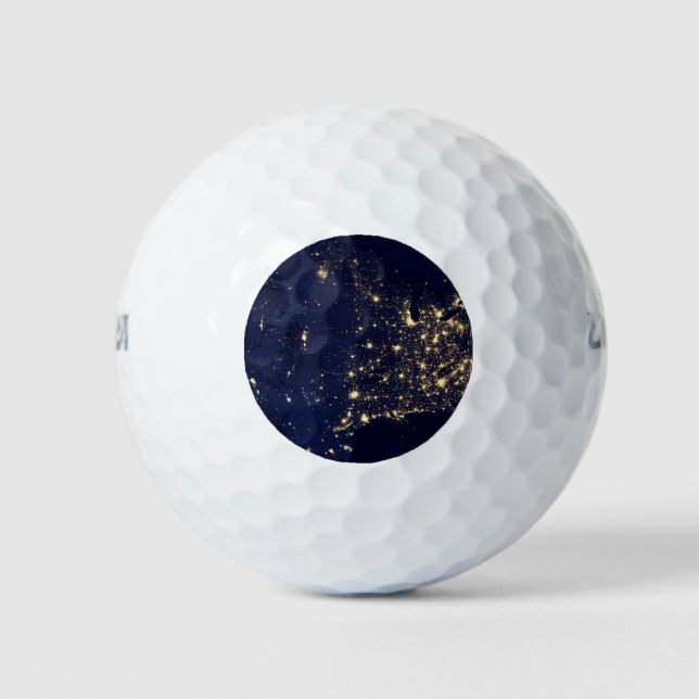 Nasa Lights from Space USA Golf Balls (Front)