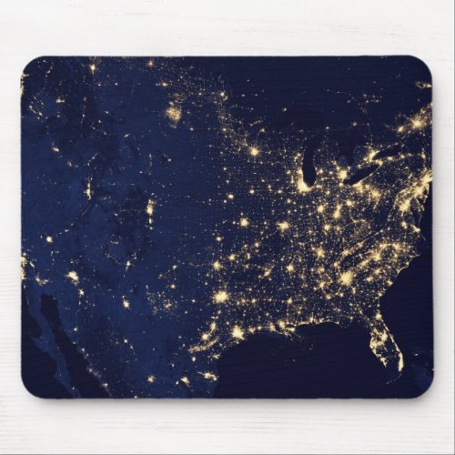 Nasa Lights from Space USA Mouse Pad