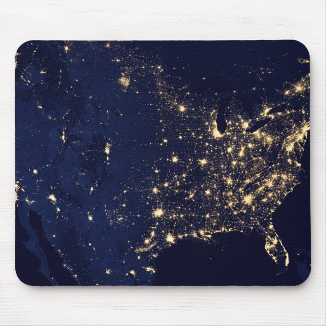 Nasa Lights from Space USA Mouse Pad (Front)