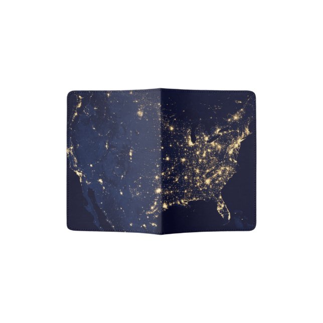 Nasa Lights from Space USA Passport Holder (Opened)