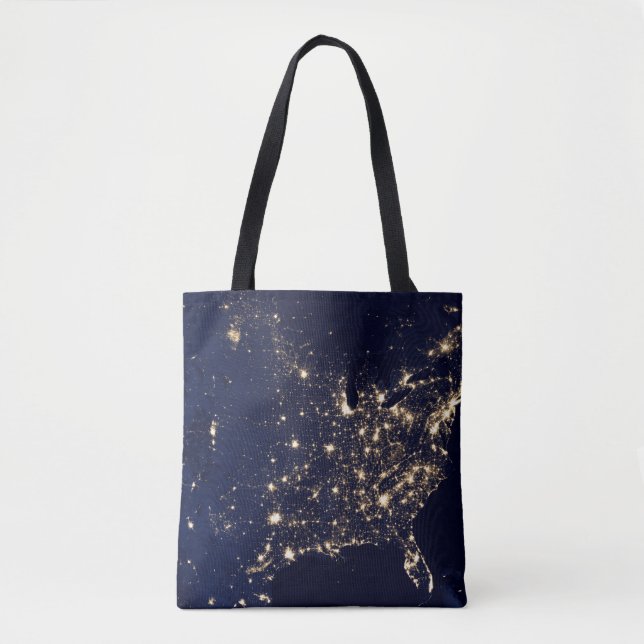 Nasa Lights from Space USA Tote Bag (Front)