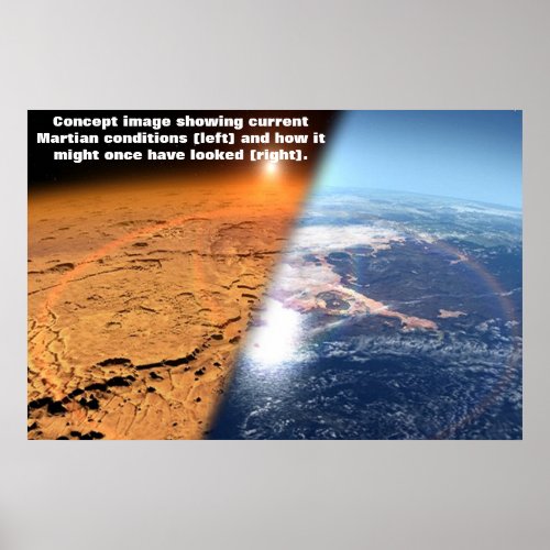 NASA  MARS  Concept Image  AFTER  BEFORE  Poster