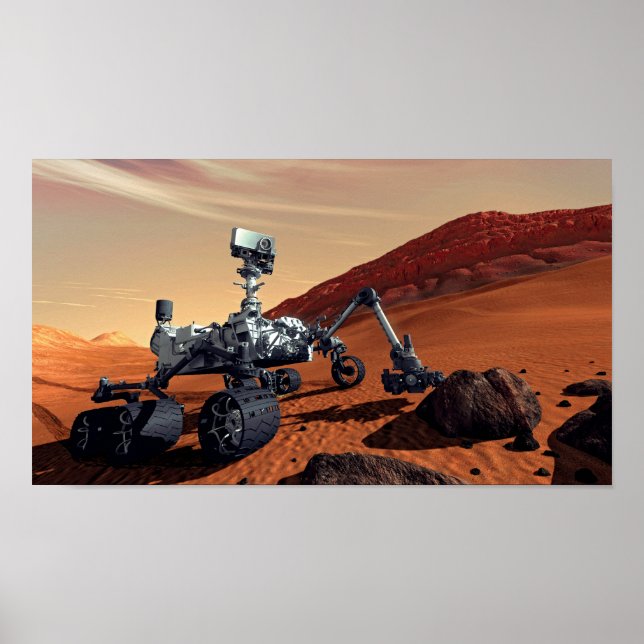 NASA Mars Curiosity Rover Artist Concept Poster (Front)