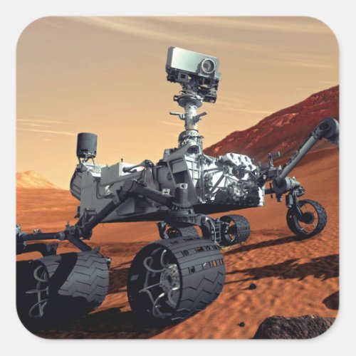 NASA Mars Curiosity Rover Artist Concept Square Sticker
