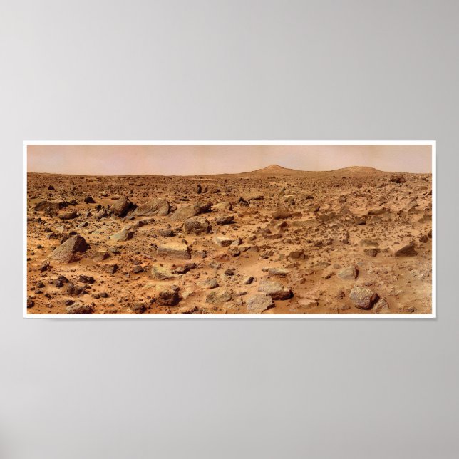 NASA Mars Landscape Twin Peaks Poster (Front)