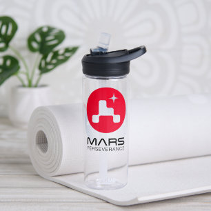 NASA Mars Perseverance Rover Logo Clear 20 oz Water Bottle