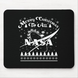 Nasa Merry Christmas To All Ugly Sweater Logo With Mouse Pad