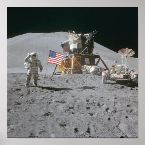 Nasa Moon Landing Apollo 15 Lunar Module 1971 Poster