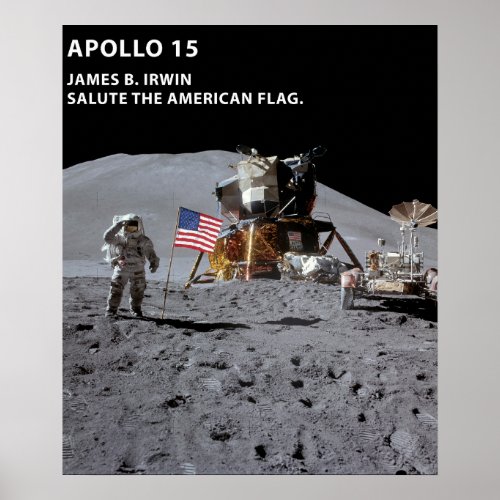 Nasa Moon Landing Apollo 15 Lunar Module 1971 Poster