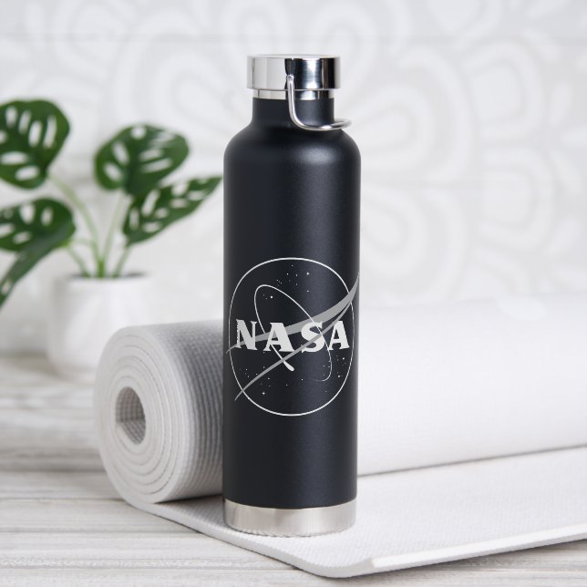 NASA One-Color Logo Eclipse Black Insulated Water Bottle (Yoga (Rotated))