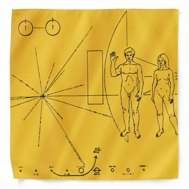 NASA Pioneer 10 Space Probe Gold Plaque Bandana (Front)