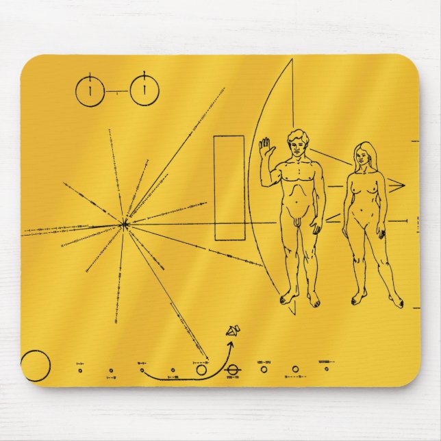 NASA Pioneer 10 Space Probe Gold Plaque Mouse Pad (Front)