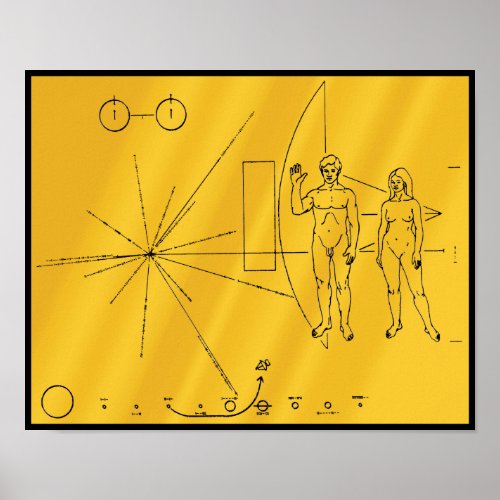 NASA Pioneer 10 Space Probe Gold Plaque Poster