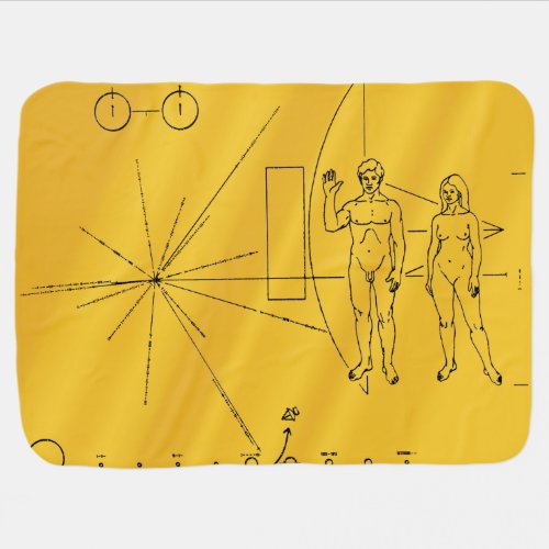 NASA Pioneer 10 Space Probe Gold Plaque Stroller Blanket