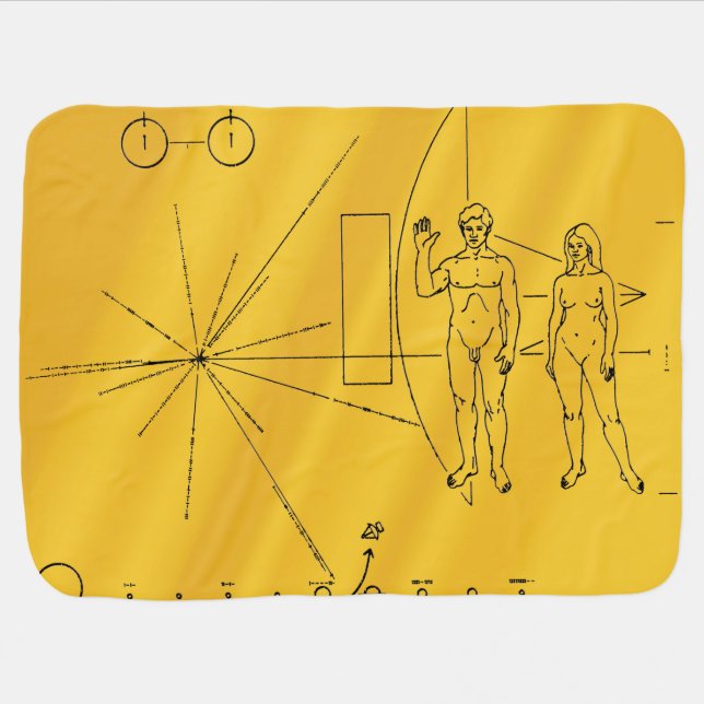 NASA Pioneer 10 Space Probe Gold Plaque Stroller Blanket (Horizontal)
