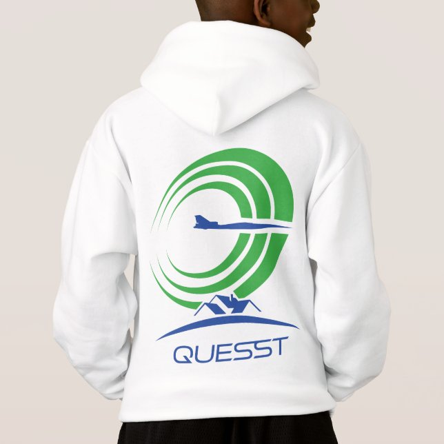 NASA Quesst Logo Supersonic White Hoodie (Back)