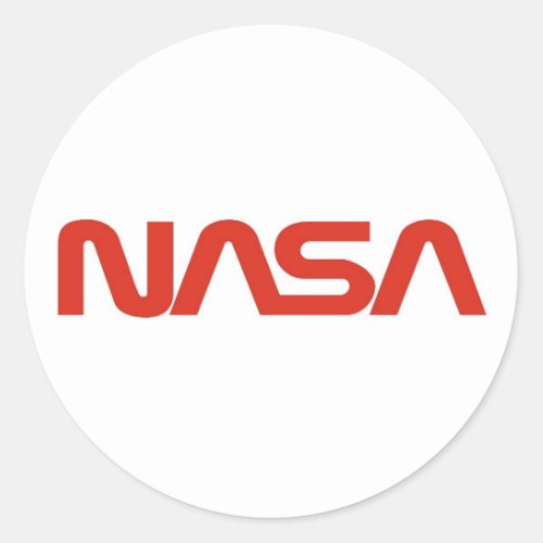 NASA Red Worm Logo Classic Round Sticker