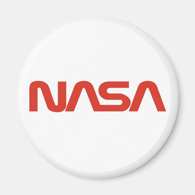 NASA Red Worm Logo Magnet (Front)
