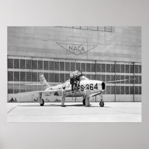 NASA: Republic F84-F on Moffett Field Poster