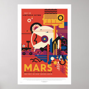 NASA - Retro Mars Tour Travel Poster