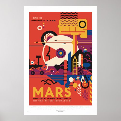 NASA _ Retro Mars Tour Travel Poster