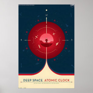 NASA Retro Style Travel Poster - Deep Space Atomic
