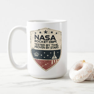 NASA Rocket Dept Tested by Time Proven by Stars Coffee Mug