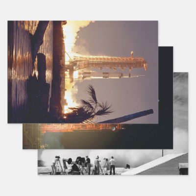 NASA Rocket Launch Photos Wrapping Paper Sheets