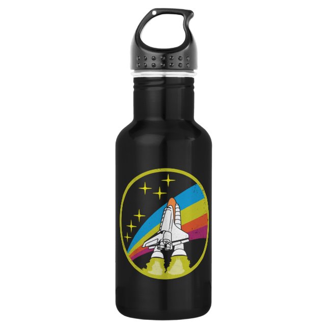 NASA Rocket Space Shuttle Stainless Steel Water Bottle (Front)