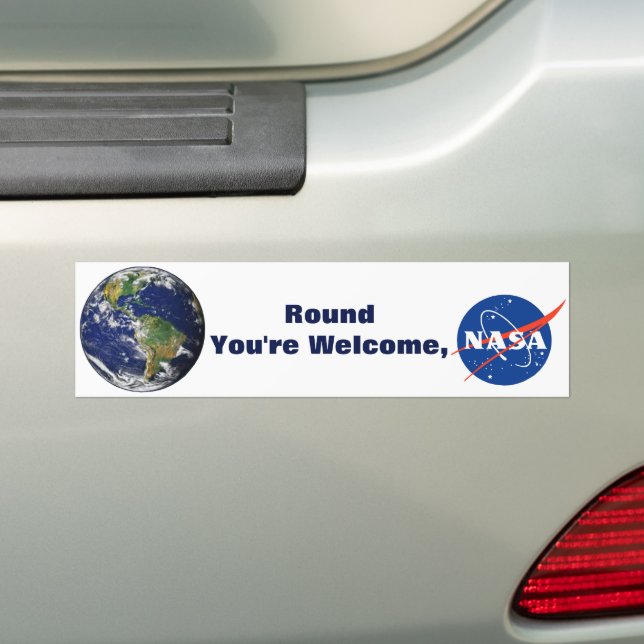 NASA Round Earth Bumper Sticker (On Car)