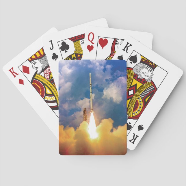 NASA Scout Rocket Launch Liftoff Poker Cards (Back)