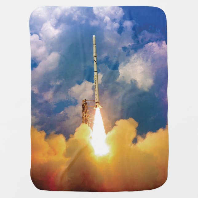 NASA Scout Rocket Launch Liftoff Stroller Blanket (Front)