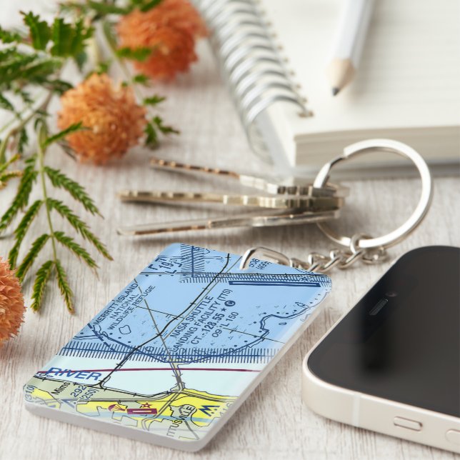 NASA Shuttle Landing Facility chart  Keychain (Front Right)