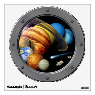 NASA Solar System Montage Porthole Space View Wall Decal