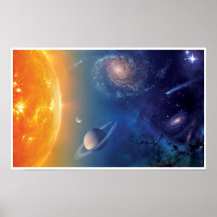 NASA Solar System Outer Space Collage Poster