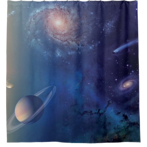 NASA Solar System Outer Space Collage Shower Curtain
