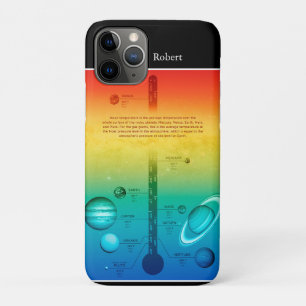 NASA Solar System Planet Hot Cold Temperature iPhone 11 Pro Case