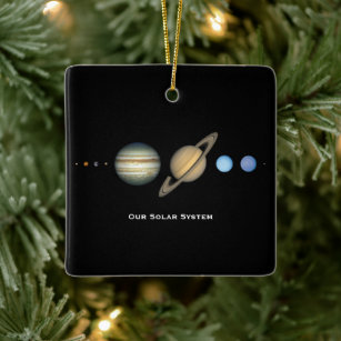 NASA Solar System Planet Sizes Chart Christmas Ceramic Ornament