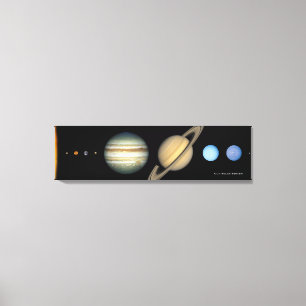 NASA Solar System Planet Sizes Chart, Enlarged Canvas Print