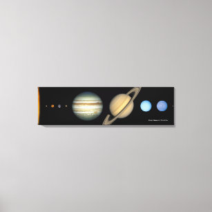 NASA Solar System Planet Sizes Chart, Enlarged Canvas Print